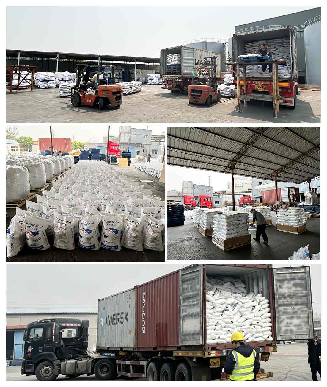 Sacs de soude caustique en perles 25kg pureté 99% - Tianjin Zhongying Chemical, fabricant en Chine pour l'Afrique.